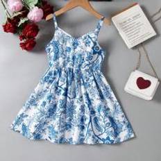 Florals Dresses Shein Young Girl's Floral Printed Spaghetti Strap Dress