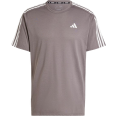 Running T-shirts & Tank Tops Adidas Own the Run 3-Stripes T-shirt - Charcoal