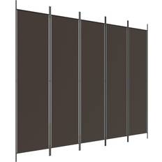 Polyester Roomdividers vidaXL 5-Panel Brown