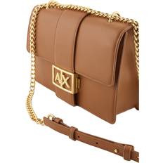 Armani Exchange dam jodie, sustainable, guldkedja axel rem crossbody M, whisky