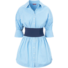 Staud Michelle Dress - Azure Pinstripe