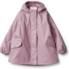 Polyester Regnjakker Wheat Rika Thermo Rain Jacket - Soft Lilac Flowers (7390k-977R GRS -1353)