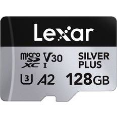 LEXAR Professional SILVER PLUS Flashhukommelseskort 128 GB A2 Video Class V30 UHS-I U3 microSDXC UHS-I