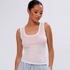 Shein White Mesh Fitted Vest
