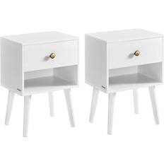 Vasagle Bedside Tables Vasagle With Drawer And Solid Wood Legs Cloud White 1 Bedside Table