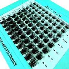 Blue False Eyelashes Shein pcs Row Mixed Segment Natural Fluffy Blue Paper Box Thick C D Curly Mixed Size D Dense Clusters False Eyelashes For Eye Extension