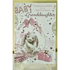 Cherry Orchard On the birth of your granddaughter congratulations card baby girl pink foil