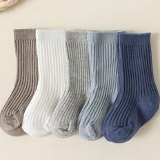 6-9M Underwear Shein pairs Baby Unisex Cotton Breathable Solid Color Crew Socks Suitable For All Seasons