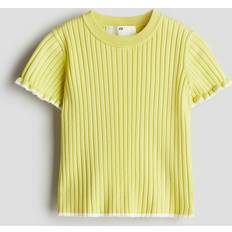 H&M Overdele Børnetøj H&M Pige Gul Ribstrikket top 110/116 4-6Y