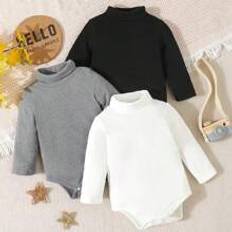 Elastane Bodysuits Children's Clothing Shein Baby Boys Warm High-Neck Bodysuit, Autumn/Winter