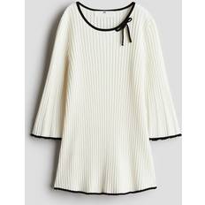 Dresses H&M Rib-Knit Dress White 8/10 8-10Y