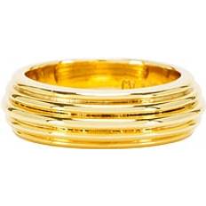 Luv AJ Remy Ridged Ring in Metallic Gold. 6, 7, 8