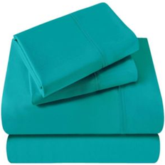 Turquoise Bed Sheets Superior 400 Thread Count 84.0 H x 108.0 W in Green/Blue - Teal Bed Sheet Turquoise