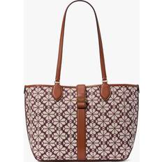 Weiß Tragetaschen Kate Spade Offene Bag aus Jacquard mit Pikblumenmuster, mittelgroß