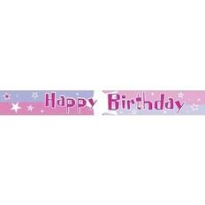 Rosa Guirnaldas Amscan Shimmer Happy Birthday Banner