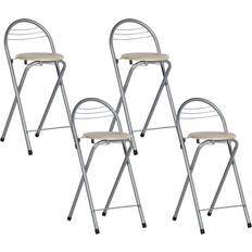Metro Lane Modern Folding Bar 4 pcs - Silver Seating Stool