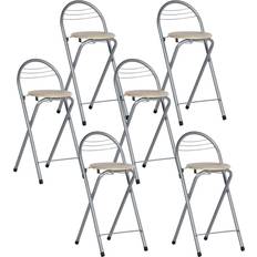 Metro Lane Modern Folding Bar 6 pcs Silver Seating Stool