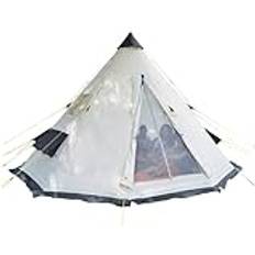 Tipi Goathi 365 Protect Campingtält för 6 personer, insytt tältgolv, myggnät, 2,5 m ståhöjd, 3 000 mm vattenpelare, stålstänger indiantält, festivaltält, tält utomhus