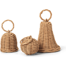 Beige Christmas Tree Ornaments Ferm Living Braided Bell Baubles Hanging Decoration 3-pack Natural Christmas Tree Ornament