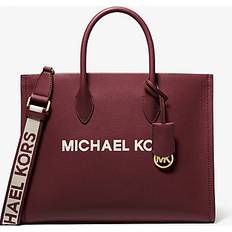 Red Totes & Shopping Bags Michael Kors Mirella Medium Pebbled Leather Tote Bag