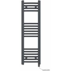 Heated Towel Rails Belfry Bathroom Curved Prefilled Electric Heated Towel Rail 100 cm H x 30 cm W x 3.4 cm D Anthracite