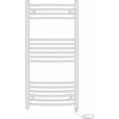 Heated Towel Rails Belfry Bathroom Curved Prefilled Electric Heated Towel Rail 100 cm H x 50 cm W x 5.2 cm D White
