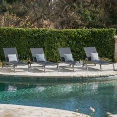 Aluminum Sun Beds Christopher Knight Home Myers Outdoor Aluminum Mesh Chaise Lounge Set of 4 - White