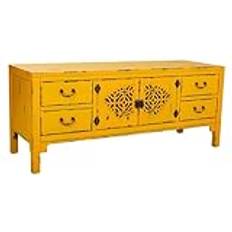 Jaune Commodes Alexandra House Living Multipurpose Yellow Fir Wood 40 x 50 x 120 cm Chest of Drawer