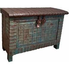 Blåa Kistor Alexandra House Living Blue Mango Wood 44 x 90 x 132 cm Chest