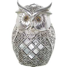 Med belysning Dekorationsfigurer Alexandra House Living Decorative Silver Acrylic Plastic Melamin Owl 12 x 9 x 18 cm Figurine