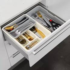 Extendable Kitchen Cutlery Drawer Adjustable Tray 7 Compartments Utensil Holder