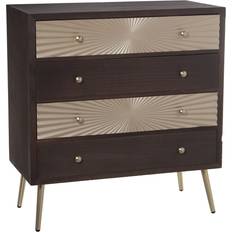 Gold Chest of Drawers Alexandra House Living Golden Wood 80 x 40 x 86 cm Chest of Drawer