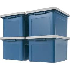 Desktop Organizers File Box Plastic 35 Qt Navy/Gray