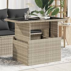 VidaXL Outdoor Dining Tables vidaXL Garden Table with Glass Top 100x55x73 cm