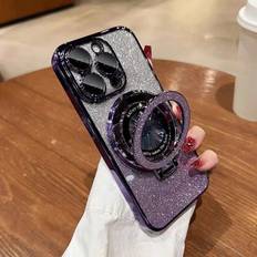 Mobile Phone Accessories Shein Iphone YK Electroplated Stand Glitter Paper Phone Case TPU Material Fits Compatible With Iphone Pro Max Pro Max Pro Max