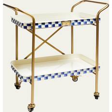 Blue Trolley Tables Mackenzie-Childs Royal Check 2-Tier Kitchen Cart Trolley Table