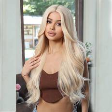 Shein One Piece Long Wavy Blonde Synthetic Wig With Bangs