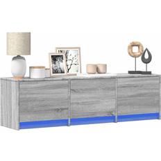140 cm TV-borde vidaXL M. LED-lys 140x34x40 cm Konstrueret Træ Grå Sonoma-eg TV-bord