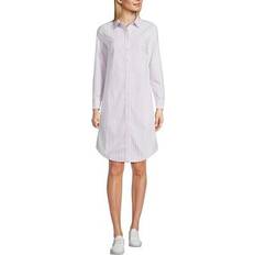 Lands' End Women Dresses Lands' End Linen Long Sleeve Button Front Shirt Dress