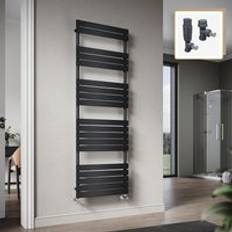 Elegant 1800 x 600 mm Heated Towel Rail Flat Panel Design Black