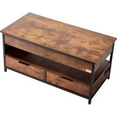 VEVOR Lift Top 39.4" Rectangle with Light & USB Brown Coffee Table