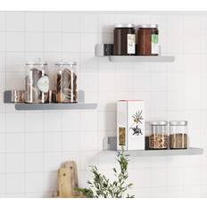 Stainless Steel Wall Shelves vidaXL Shelves 3 Pcs Silver Stainless Steel Wall Shelf