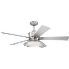 Craftmade Top525 52 5 Blade Indoor Smart Led Fan - Nickel Ceiling Flush Light