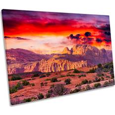 Gracie Oaks Sunset Utah Arches National Canvas Wall 50.8 cm H x 76.2 cm W x 2 cm D Framed Art