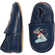 Melton Skater Dog Læder Hjemmesko - Navy
