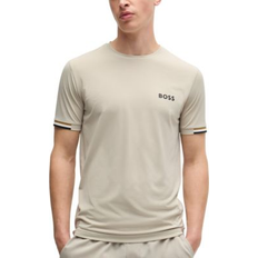 Boss by Hugo Boss Men's Matteo Berrettini Signature-Stripe T-Shirt Open Beige