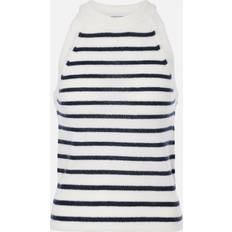 Cashmere - Dame Toppe Veronica Beard Myrick striped cashmere top white