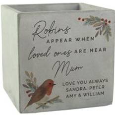 Personalised Memento Company Robin Memorial Concrete Planter - Grey