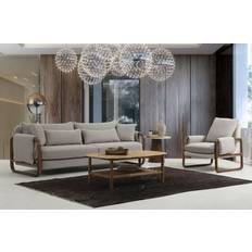 Sofagruppen Sofas 21 Sitzer Sessel Modern Grau 90 cm Sofa