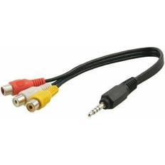 3.5mm Mini AV Male Plug To 3 Audio Video AV HDTV Cable Adapter
